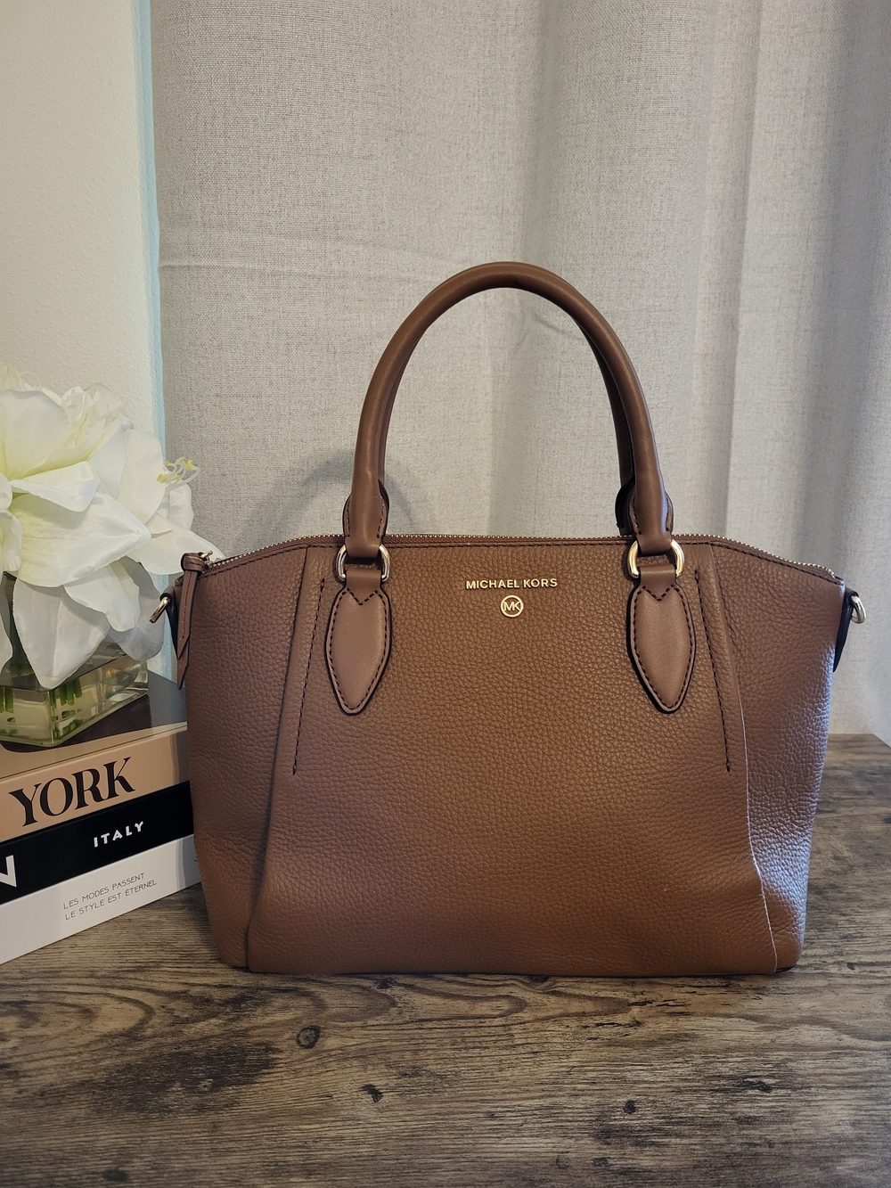 Michael Kors Brown Leather Satchel Handbag